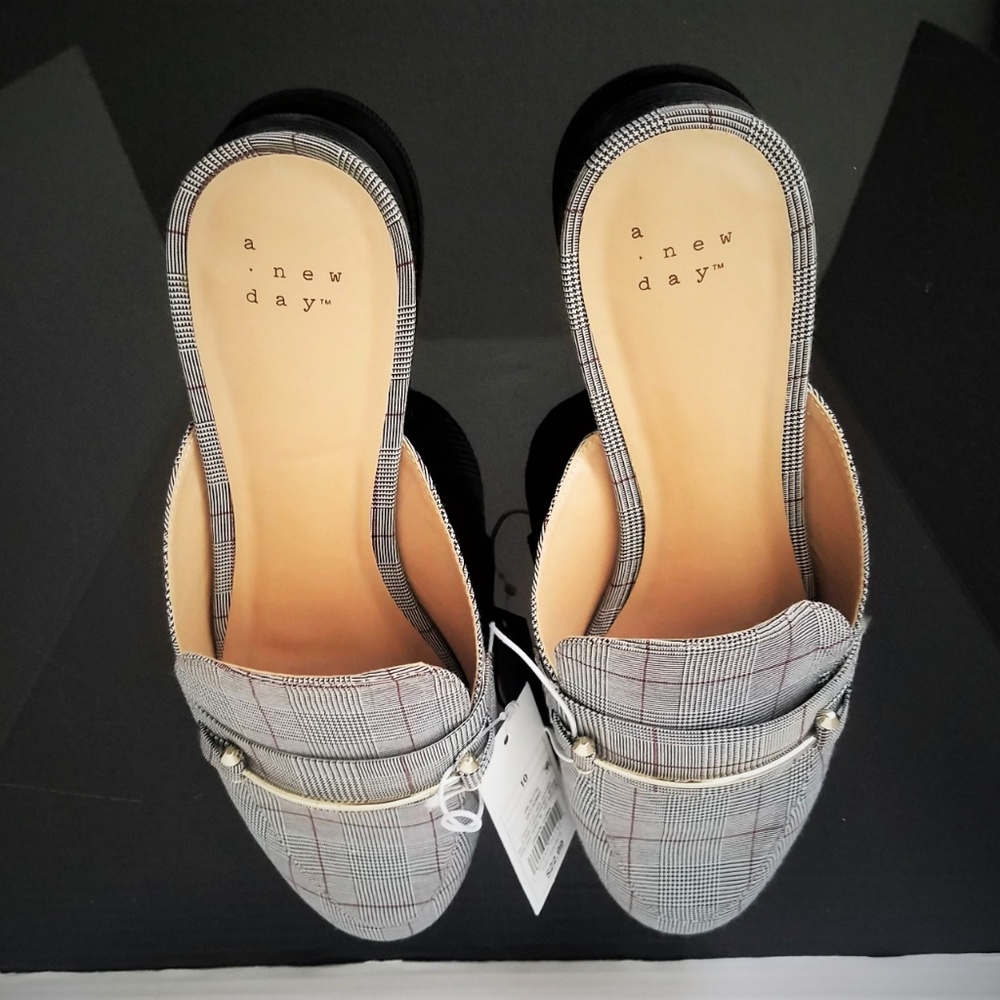 A New Day Remmy Plaid Backless Loafers New - Picture 3 of 5